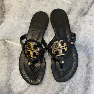Black Reptile Tory Burch Sandals